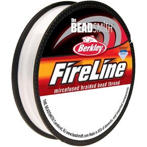 FireLine The Beadsmith by Berkley – Micro-Fused Braided Thread – 4lb. Test, .005"/.12mm Diameter, 50 Yard Spool, Crystal Color – Super Strong Stringing Material for Jewelry Making and Bead Weaving