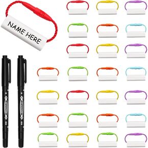 100PCS Waterproof Shoe Name Tags,Water Bottles Labels,Name Tags for Daycare Items,Writable Name Labels for Kids Backpack,Shoes,Travel Luggage,School Supplies,with 2 Markers