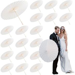 10PCS 33" Wedding Paper Umbrellas Paper Parasol Umbrellas DIY White Paper Umbrellas Wedding Props
