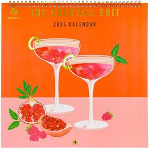 Cocktail Edit 2025 Spiral Wall Calendar
