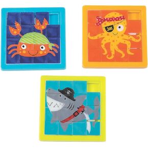 Pirate Animals Slide Puzzle - Toys - 12 Pieces