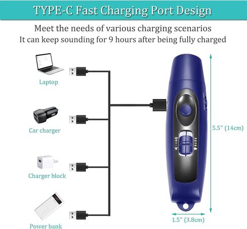 Electronic Whistle Rechargeable for Referees Coaches Teachers Electric Whistle Handheld Blowless Whistles with Lanyard for Outdoor Games Sports Emergency Pet 4 Tones High Volume USB Charging, Black in Saudi Arabia