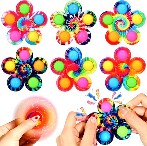 Wellvo 6 Pack Pop Fidge Spinner Toys for Kids 4-8 ، مجموعات ألعاب الحسية Fidget للأطفال 8-12 in Kuwait