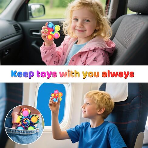 Wellvo 6 Pack Pop Fidge Spinner Toys for Kids 4-8 ، مجموعات ألعاب الحسية Fidget للأطفال 8-12 in Kuwait