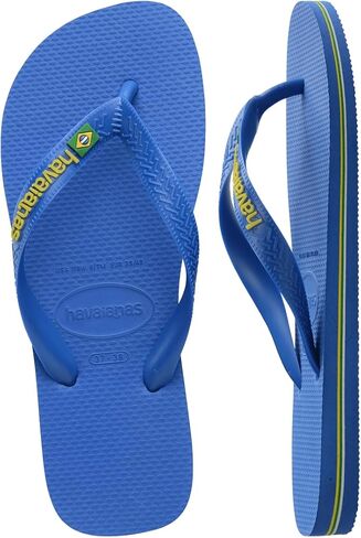 Havaianas for Women - Brazil Logo Color Flip Flops - Patria Green/Yellow Citrico - 9/10 in Saudi Arabia
