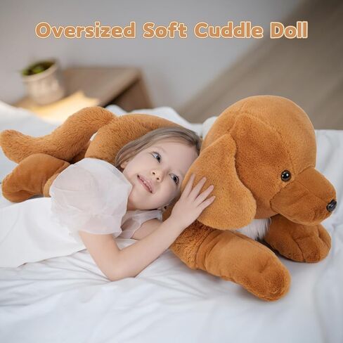 Tezituor Giant Dog محشوة حيوان ، 31.5 "كبيرة المستردات الذهبية الكبيرة ، لعبة Plush Cuddly Dog Plush Plush ، Plushies Plushies واقعية لأطفال عيد ميلاد in Kuwait