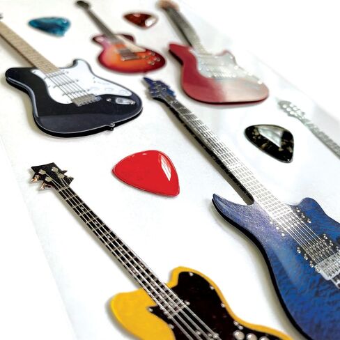 Paper House Productions Die -Cut Dimensional and Foil Scrapbook Sticker Sheet - Rockin 'Guitars in Saudi Arabia