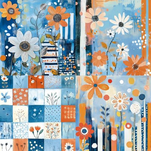 24 ورقة 6 "× 6" عباد Sunflower Daisy Scrapbook Paper Spring تحت عنوان بطاقة أحادية الجانب لمجلة Scrapbooking (R2411) in Kuwait