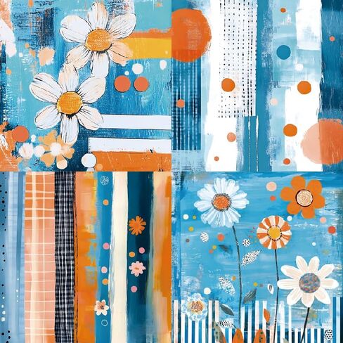 24 ورقة 6 "× 6" عباد Sunflower Daisy Scrapbook Paper Spring تحت عنوان بطاقة أحادية الجانب لمجلة Scrapbooking (R2411) in Kuwait