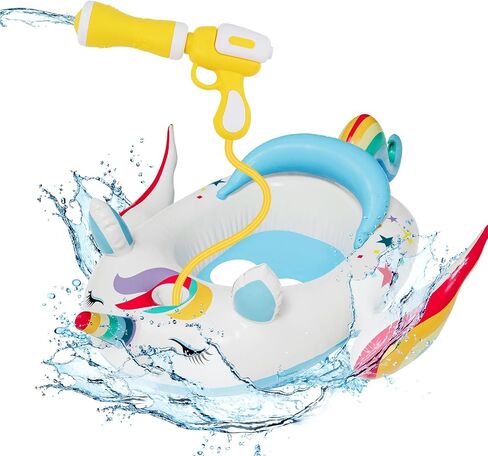 Kids Inflatable Pool Float with Integrated Squirt Gun,Fun Ride,on Float for Toddlers(Ages 3-8), Exciting Swimming Pool Toy for Boys and Girls in Saudi Arabia