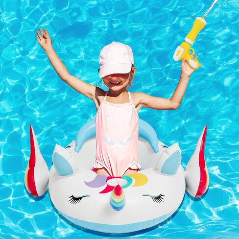 Kids Inflatable Pool Float with Integrated Squirt Gun,Fun Ride,on Float for Toddlers(Ages 3-8), Exciting Swimming Pool Toy for Boys and Girls in Saudi Arabia
