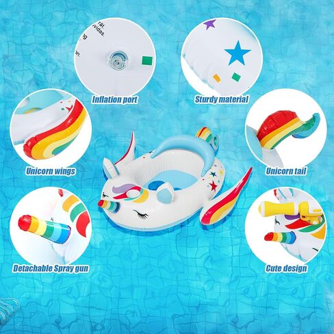 Kids Inflatable Pool Float with Integrated Squirt Gun,Fun Ride,on Float for Toddlers(Ages 3-8), Exciting Swimming Pool Toy for Boys and Girls in Saudi Arabia