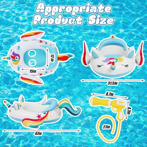 Kids Inflatable Pool Float with Integrated Squirt Gun,Fun Ride,on Float for Toddlers(Ages 3-8), Exciting Swimming Pool Toy for Boys and Girls in Saudi Arabia