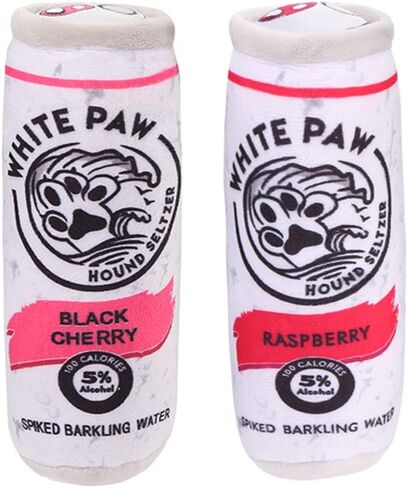 Hands-Free Baby Bottle Bamla Fun Novelty Unique Designer Alcohol Squeaker Soft Plush Dog Toy (2 Pack - Medium Dog Paw Black Cherry & Raspberry) in Saudi Arabia