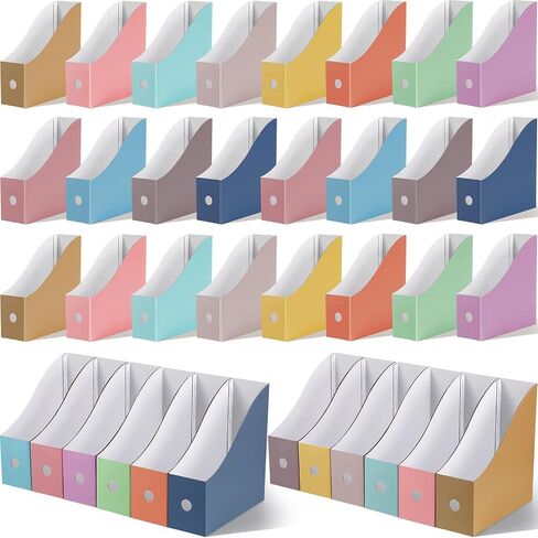 Colarr 36 Pack Cardboard Magazine Holder 12 Colors Magazine File Holder Magazine Storage Box Office Folders Organizer File Folder Bin for Home Office School Desk Supplies (Light Color) in Kuwait