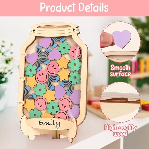 Personalized Magnetic Reward Jar for Kids, Star Jar Reward System for Classroom Board, Fridge Magnet, Wooden Classroom Incentive Jar for Teacher, Home Chore Chart Positive Behavior Training (Sport) in Kuwait