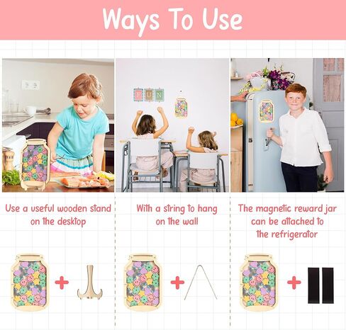 Personalized Magnetic Reward Jar for Kids, Star Jar Reward System for Classroom Board, Fridge Magnet, Wooden Classroom Incentive Jar for Teacher, Home Chore Chart Positive Behavior Training (Sport) in Kuwait