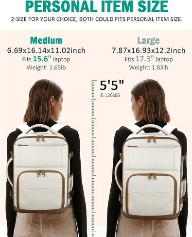 Travel Backpack For Women, Carry On Backpack for Men Flight Approved Airline Personal Item Travel Bag TSA Business 15.6 in Laptop Mochila, Travels Essentials Bookbag for Work Weekender Hiking (Beige) in Kuwait