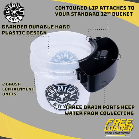 Chemical Guys ACC620 Freeloader Bucket & Dolly Organizer, Gray, Keep Soap and Water in The Bucket and Your Supplies Organized, Great for Washing Cars, Trucks, Motorcycles, SUVs, RVs & More in Kuwait