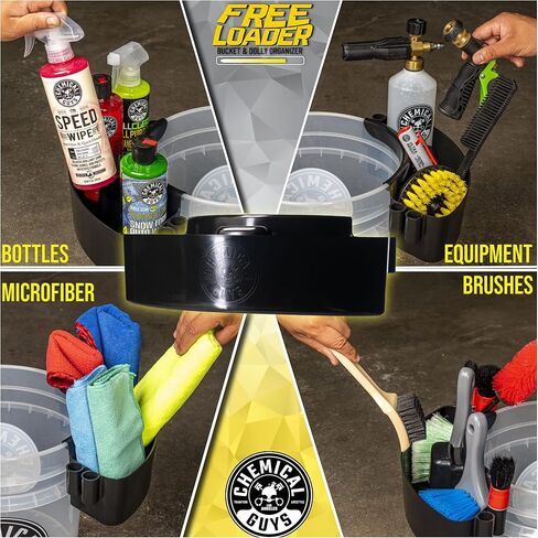 Chemical Guys ACC620 Freeloader Bucket & Dolly Organizer, Gray, Keep Soap and Water in The Bucket and Your Supplies Organized, Great for Washing Cars, Trucks, Motorcycles, SUVs, RVs & More in Kuwait