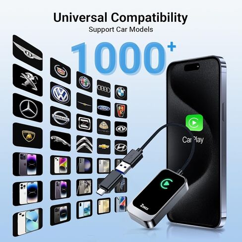 محول Carplay اللاسلكي، محول Carplay اللاسلكي، يحول السلكي إلى دونجل Carplay اللاسلكي لتوصيل التحكم اللاسلكي وتشغيل Carplay مناسب لشاشة iPhone iOS Carplay للسيارة A51 in Kuwait
