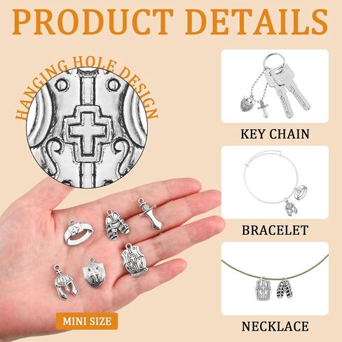 180 Pcs Bible Theme Charms Pendants Put on the Full Armor Alloy Pendant Sunday Craft Belt Helmet Armor Charms Bulk for DIY Bracelet Necklace Jewelry Making in Saudi Arabia