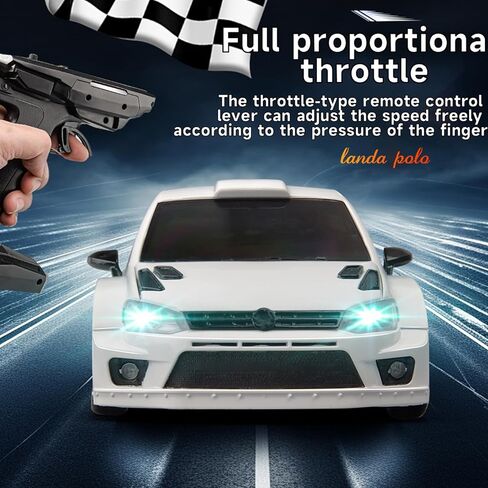 LD2801 Mini RC Drift Car 1/28 Scale RTR Remote Control 4WD Racing Cars with 4PCS Drift Tires and LED Searchlight for Hobby Gift (Blue) in Kuwait