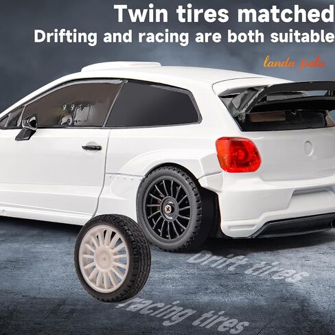 LD2801 Mini RC Drift Car 1/28 Scale RTR Remote Control 4WD Racing Cars with 4PCS Drift Tires and LED Searchlight for Hobby Gift (Blue) in Kuwait