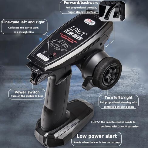 LD2801 Mini RC Drift Car 1/28 Scale RTR Remote Control 4WD Racing Cars with 4PCS Drift Tires and LED Searchlight for Hobby Gift (Blue) in Kuwait