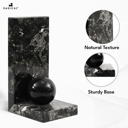 Radicaln Marble Book Ends Green Onyx Set of 2 Handmade Decorative Book Holder Accessories - Bookend for Shelves Heavy Books Office Home Décor & Desk Organizer in Kuwait