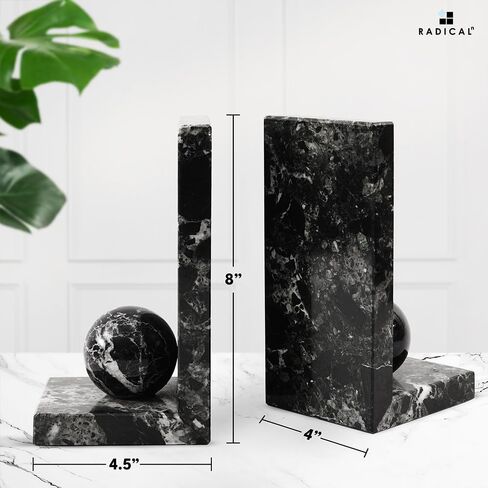 Radicaln Marble Book Ends Green Onyx Set of 2 Handmade Decorative Book Holder Accessories - Bookend for Shelves Heavy Books Office Home Décor & Desk Organizer in Kuwait