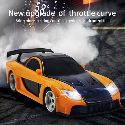 1/43 MINI 4WD RC DRIFT CAR ، 2.4G MINI MINI ELECTRIAL RC RACING MODEL مع مصابيح LED ، 15 كم/ساعة مركبة رياضية عالية السرعة in Kuwait