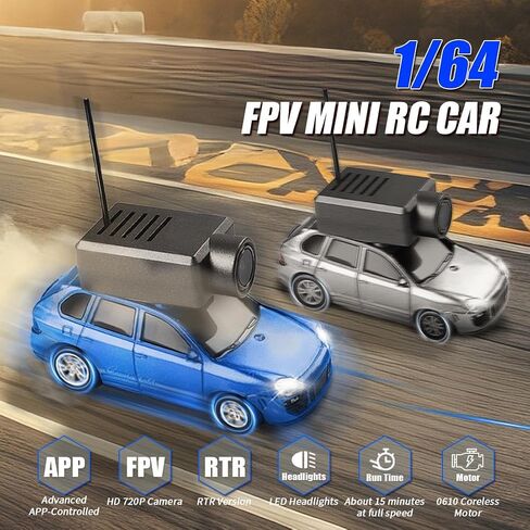WL 1/64 FPV RC Mini Car with 3-Speed Modes, APP-Controlled Fully Proportional Mini Climbing Vehicle Model (RTR Version) in Kuwait