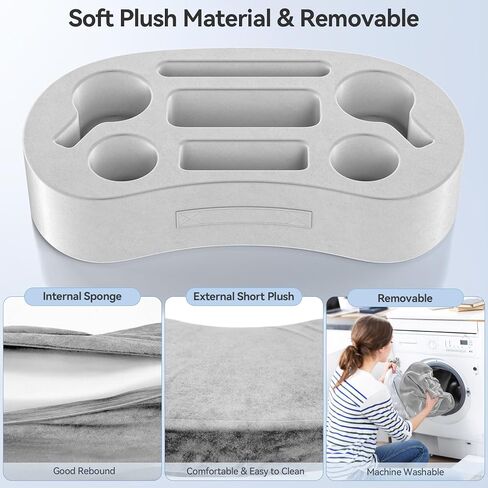 Couch Cup Holder Pillow with 6 Slots, Couch Caddy & Buddy with Armrest Cushion As Gaming Pillow, Couch Drink or Snack Holder, Sofa Organizer for Cup, Drink, Game Controller, Remote, Phone in Saudi Arabia