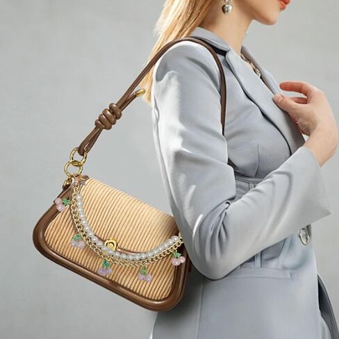 Gold Pearl Cherry Purse Chain Charms Wallet Chain Chains Purse Extender Chaincharms Accessories For Women (pink) in Kuwait