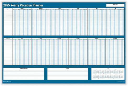 2025 Yearly Vacation Planner (36" X 24") in Kuwait