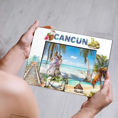 إطار صورة KATE POSH Cancun، عطلة عائلية في كانكون المكسيك، شهر العسل، الزفاف، ديكور الشاطئ (5x7-عمودي) in Saudi Arabia
