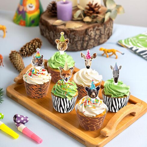 Hooqict 48 Pack Sports Cupcake Toppers and Wrappers Football Basketball Baseball Soccer Cupcake Topper Decorations Cupcake Picks for Boys Sports Theme Birthday Party Decorations in Saudi Arabia