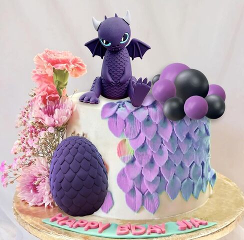 Black Dragon Cake Topper Dragon Eggs Cake Decor Gold Black Balls Cake Cake Decor in Kuwait