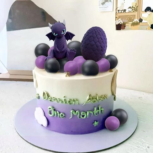 Black Dragon Cake Topper Dragon Eggs Cake Decor Gold Black Balls Cake Cake Decor in Kuwait