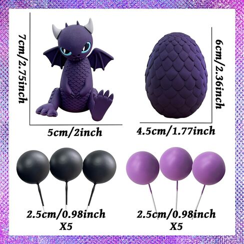 Black Dragon Cake Topper Dragon Eggs Cake Decor Gold Black Balls Cake Cake Decor in Kuwait