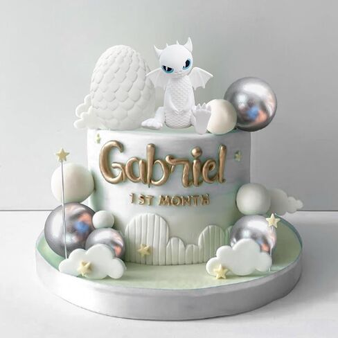 Black Dragon Cake Topper Dragon Eggs Cake Decor Gold Black Balls Cake Cake Decor in Kuwait