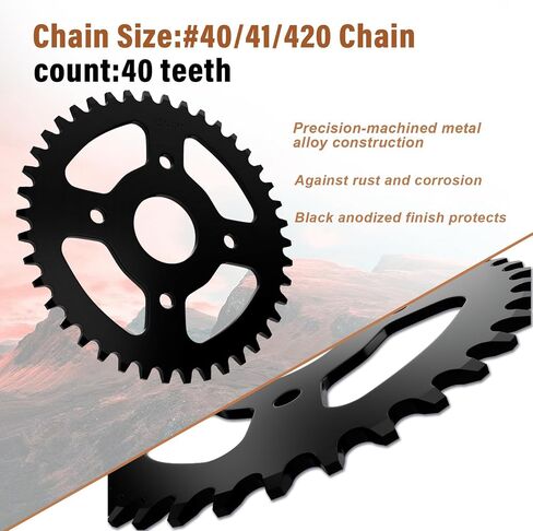 40T Sprocket for 40/41/420 Chain 40mm bore Mini Bike Rear Sprocket Replacement for Coleman BT200X CT200U CT200U-EX Go-Kart Baja Warrior TrailMaster Massimo MB165 MB200 in Kuwait