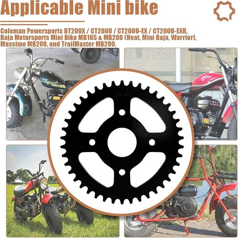 40T Sprocket for 40/41/420 Chain 40mm bore Mini Bike Rear Sprocket Replacement for Coleman BT200X CT200U CT200U-EX Go-Kart Baja Warrior TrailMaster Massimo MB165 MB200 in Kuwait