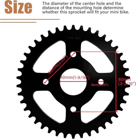 40T Sprocket for 40/41/420 Chain 40mm bore Mini Bike Rear Sprocket Replacement for Coleman BT200X CT200U CT200U-EX Go-Kart Baja Warrior TrailMaster Massimo MB165 MB200 in Kuwait