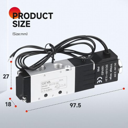 تيار مستمر 12 فولت صمام الملف اللولبي هوائي 2 طريقة مغلقة عادة 1/4 "NPT صمام الهواء الملف اللولبي الكهربائي (صندوق وصلات، 2V025-08) in Kuwait
