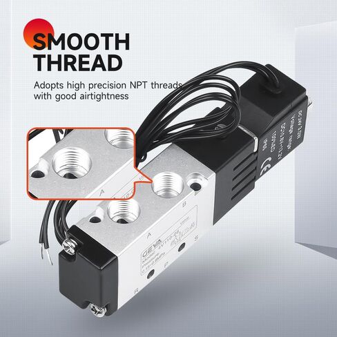 تيار مستمر 12 فولت صمام الملف اللولبي هوائي 2 طريقة مغلقة عادة 1/4 "NPT صمام الهواء الملف اللولبي الكهربائي (صندوق وصلات، 2V025-08) in Kuwait