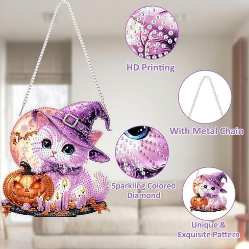 SENQAO Halloween Diamond Art Kits للمبتدئين للبالغين ، DIY أكريليك 5D الخاص بكريستال ماس جيم فنية معلقة زخرفة لديكور الجدار المنزلي والهدية （سلة القرع الخريف） in Saudi Arabia