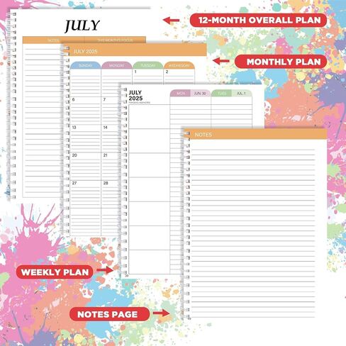 Teacher Planner 2025-2026 With Stickers, 10 Sections Lesson Plan Book, 8.5"x 11" Academic Year Calendar Weekly & Monthly Organizer, Homeschool Planner With Pocket Folder, Page Tabs(Pencil & Apple) in Saudi Arabia
