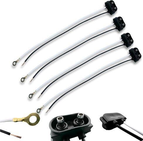 All Star Truck Parts] 20 × 2 قابس ذكر - ضفيرة سلكين لتخليص مقطورة الشاحنة المختومة RV، أضواء التحديد الجانبية - بطول 6 بوصات in Kuwait